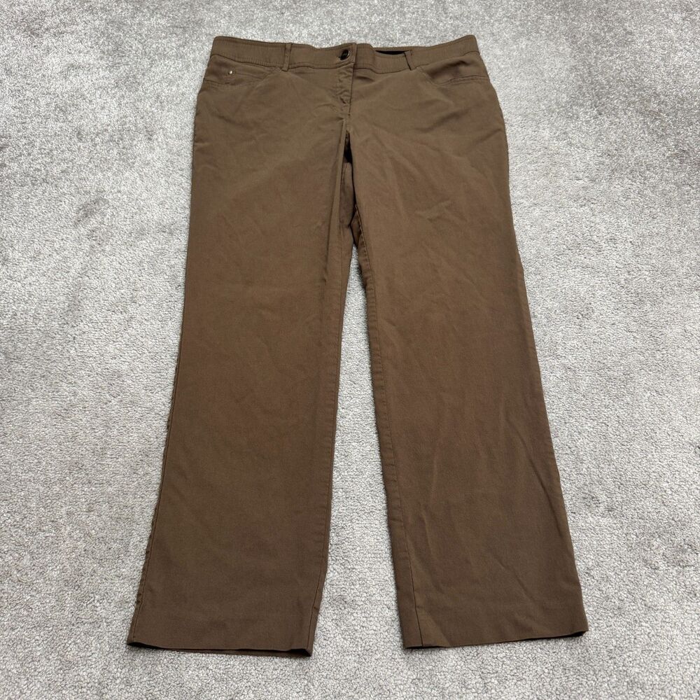 Tribal Active Straight Leg Pants Womens Brown Stretch Outdoor Elastic Waist